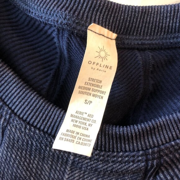 Aerie Offline Womens Stretch Medium Support Crop Top Sports Bra Blue S - Picture 3 of 4